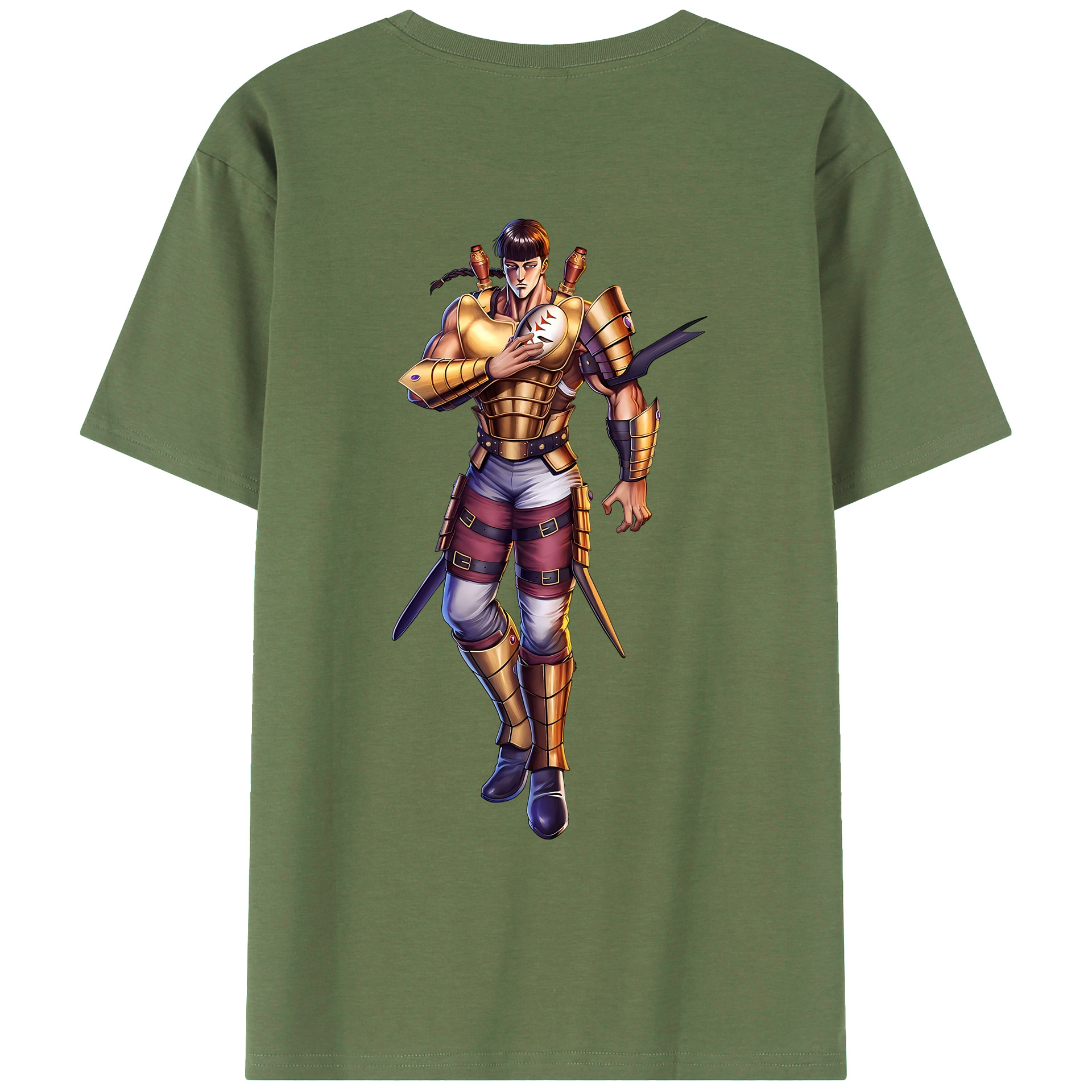 （画像用） 北斗の拳 Fist of the North Star 綿100％ メンズ半袖Tシャツ（バックプリント） 通気性